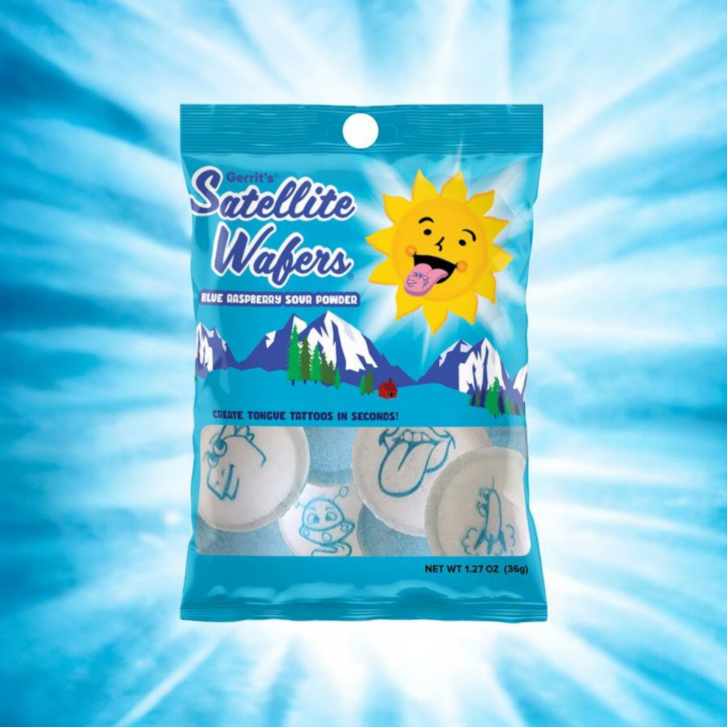 Gerrit's Blue Raspberry Satellite Wafers 1.27 oz. Bag