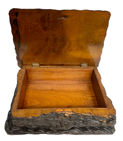 Antique Burl Wood Jewelry Box