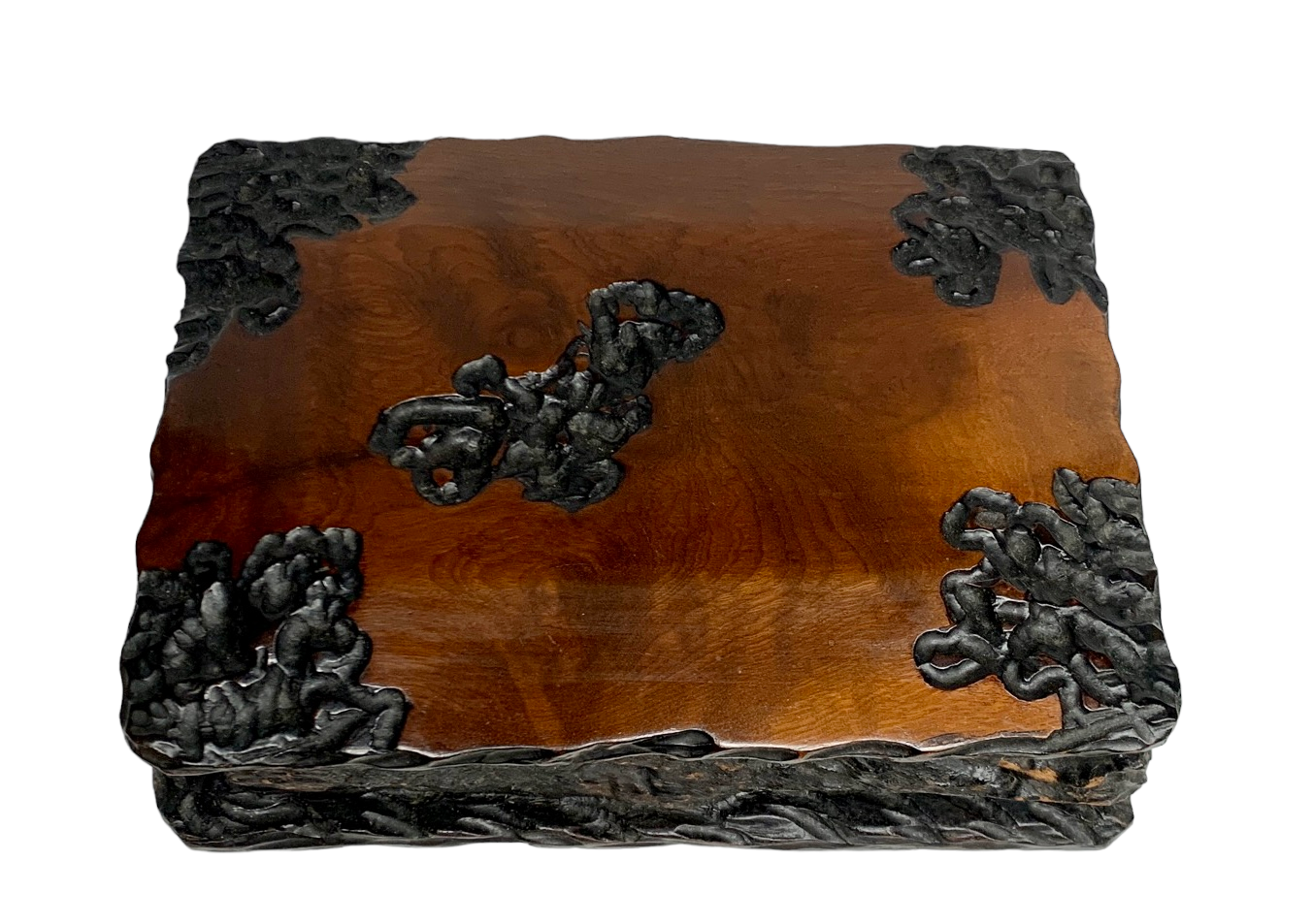 Antique Burl Wood Jewelry Box