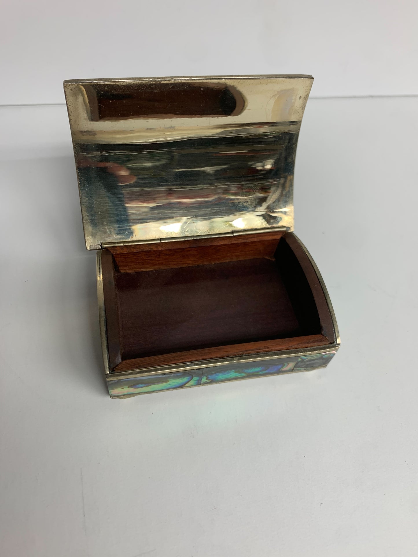 Vintage Abalone Shell Inlaid Jewelry Box