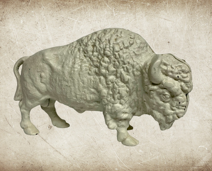 Cast Iron White Buffalo Bank