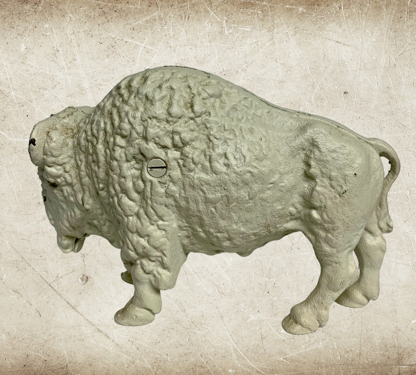 Cast Iron White Buffalo Bank